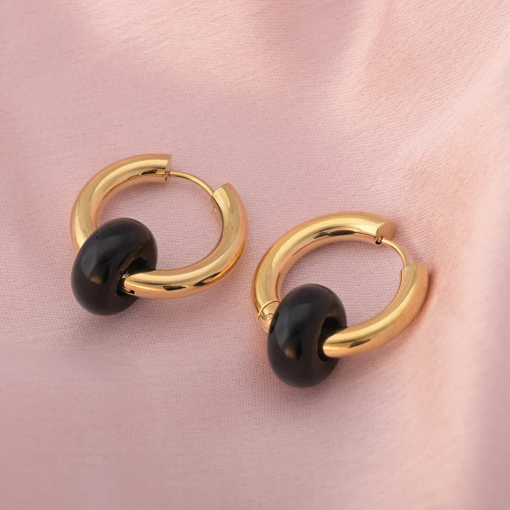 Ebon Hoop Earrings