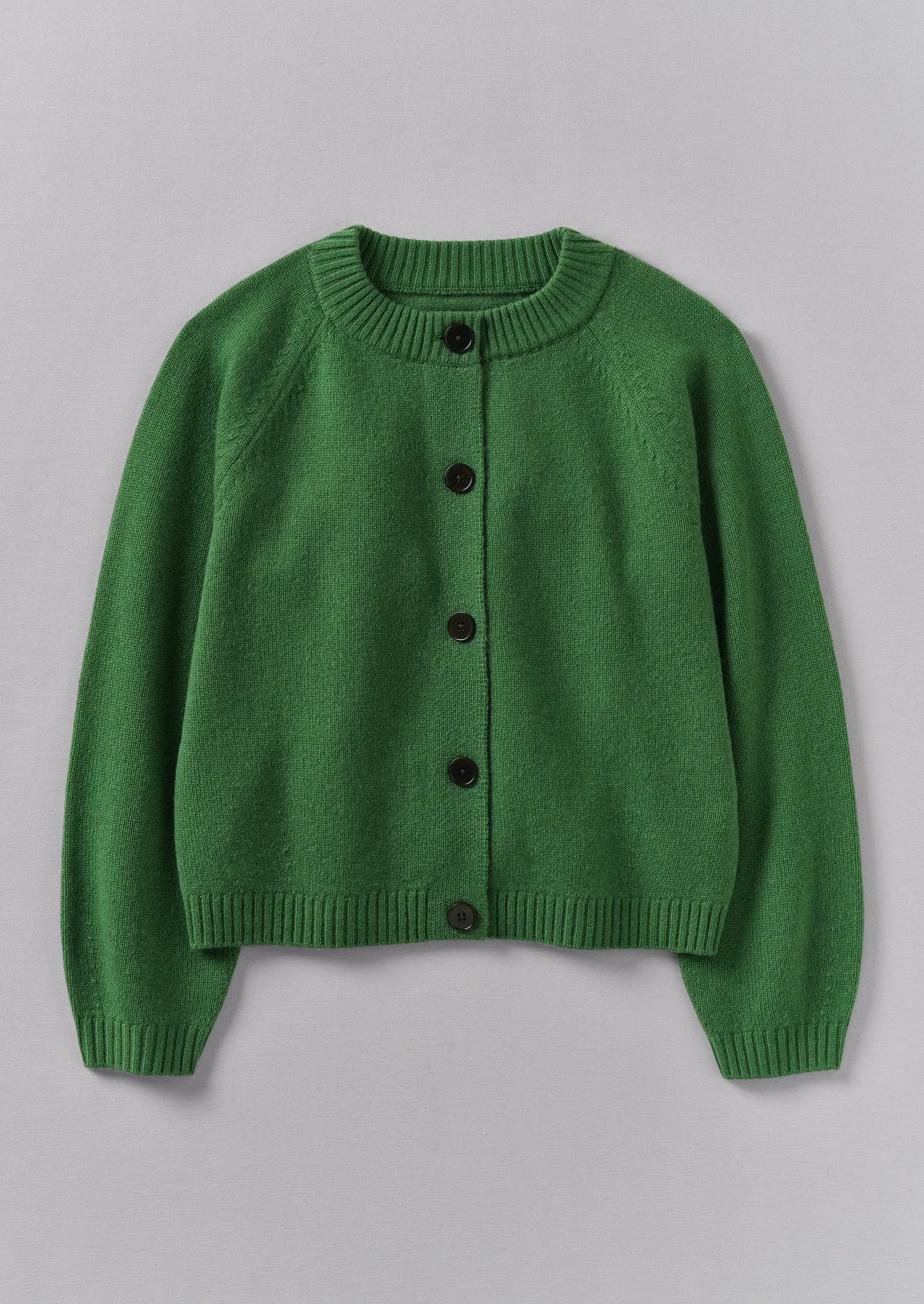 Eden Wool Cashmere Raglan Cardigan | Mineral Green