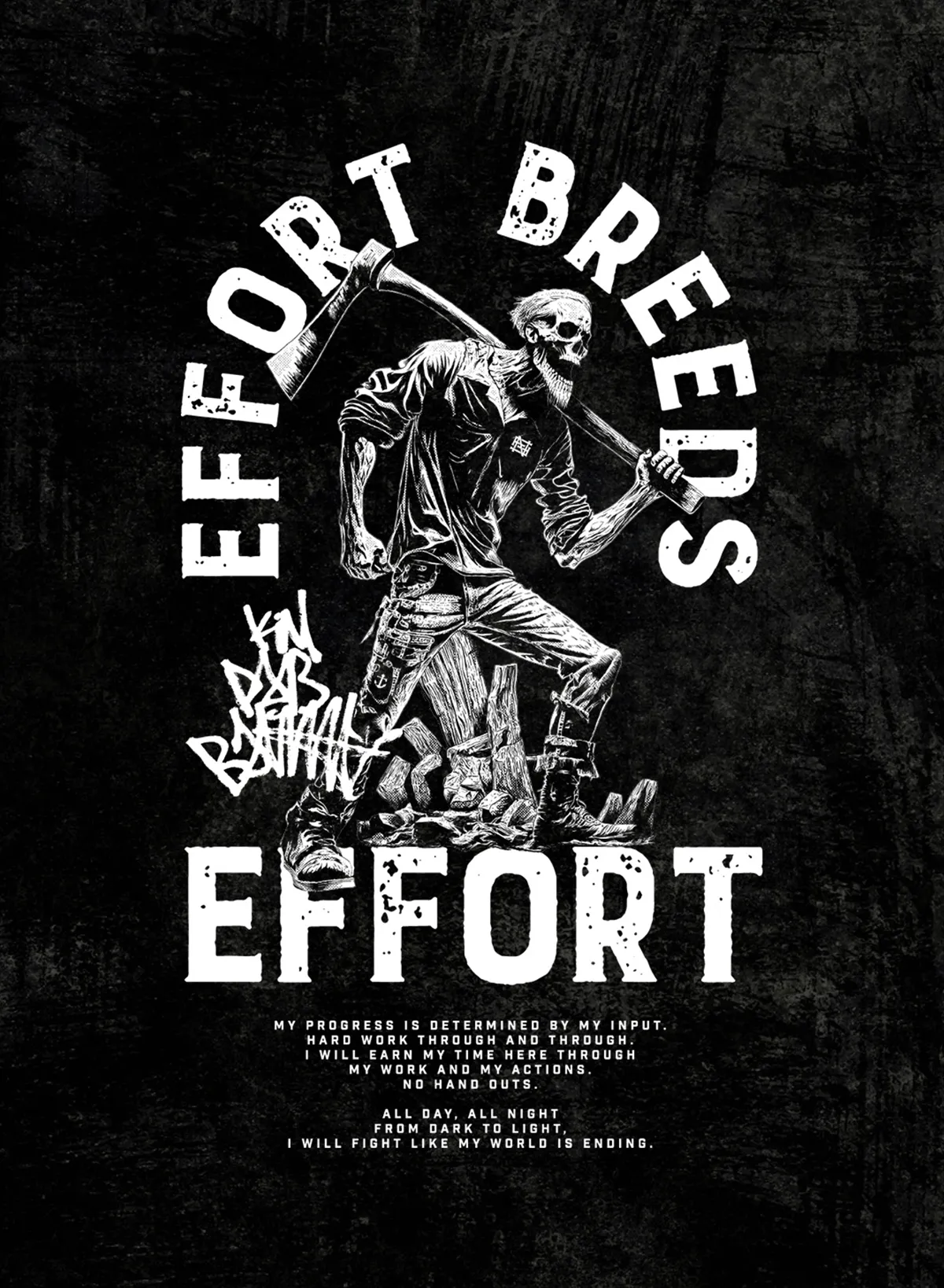 EFFORT BREEDS EFFORT METAL TEE- BLACK