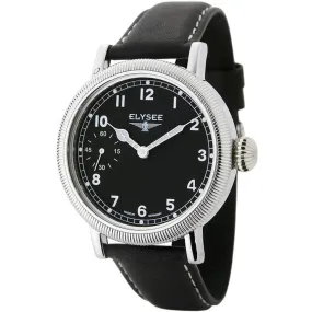 Elysee Danaos Mechanical Black Leather Men Watch 71006