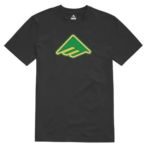 EMERICA - SHAKE JUNT TRIANGLE LIGHTS TEE - Black