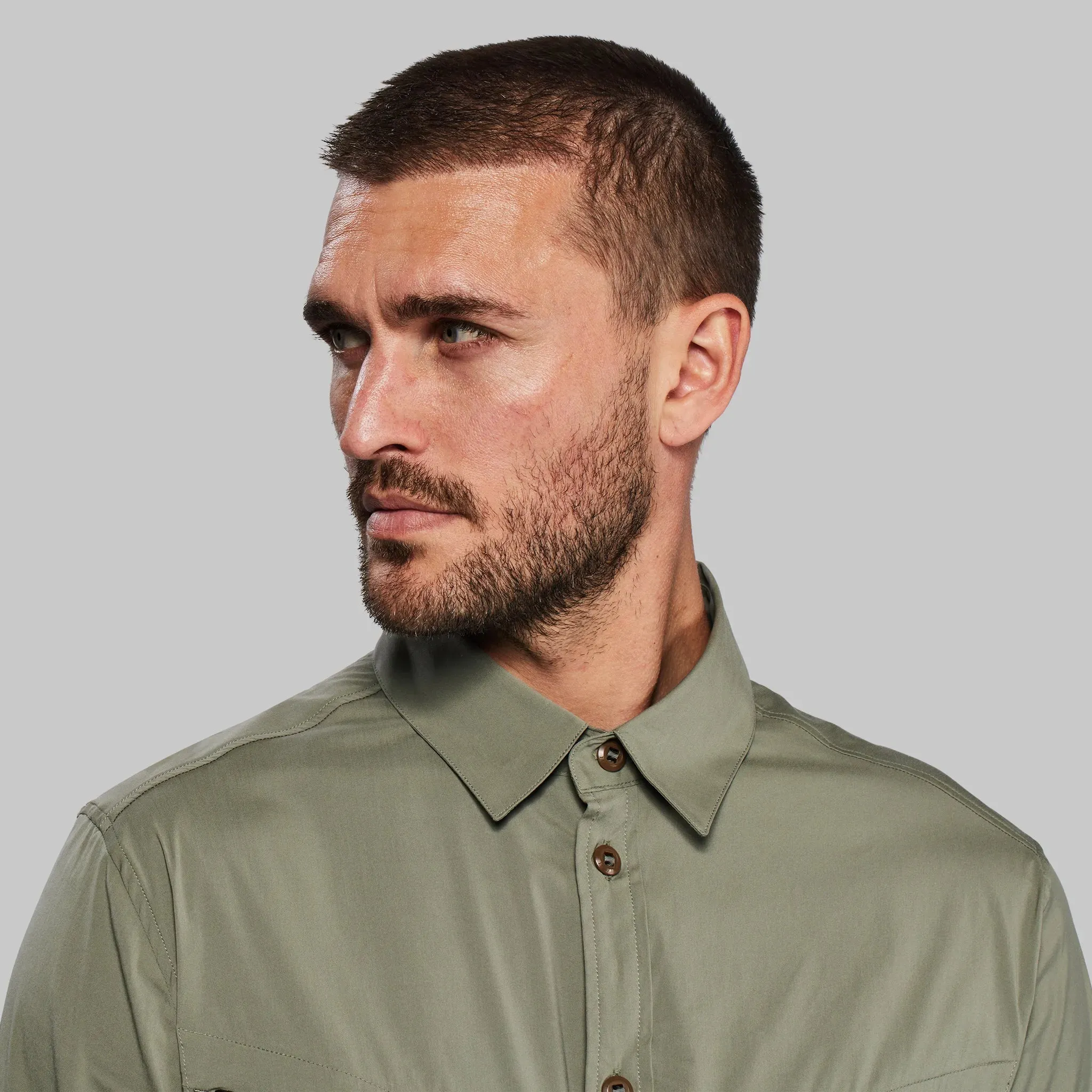 Equator Shirt with Collar. Grey-Green edition