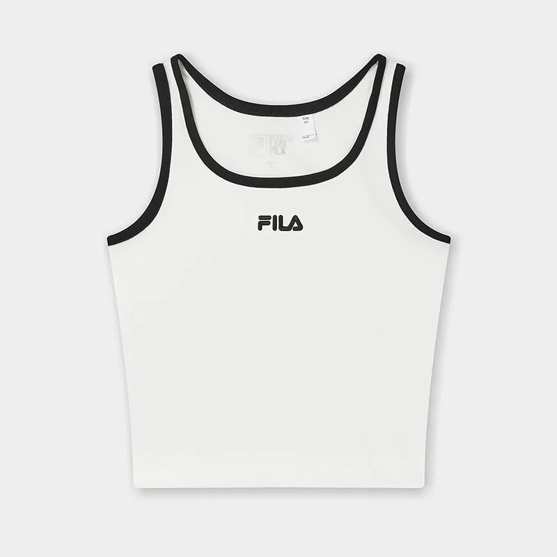 FILA CORE WHITE LINE FILA ORIGINALE Women Cotton Vest (Black / White)