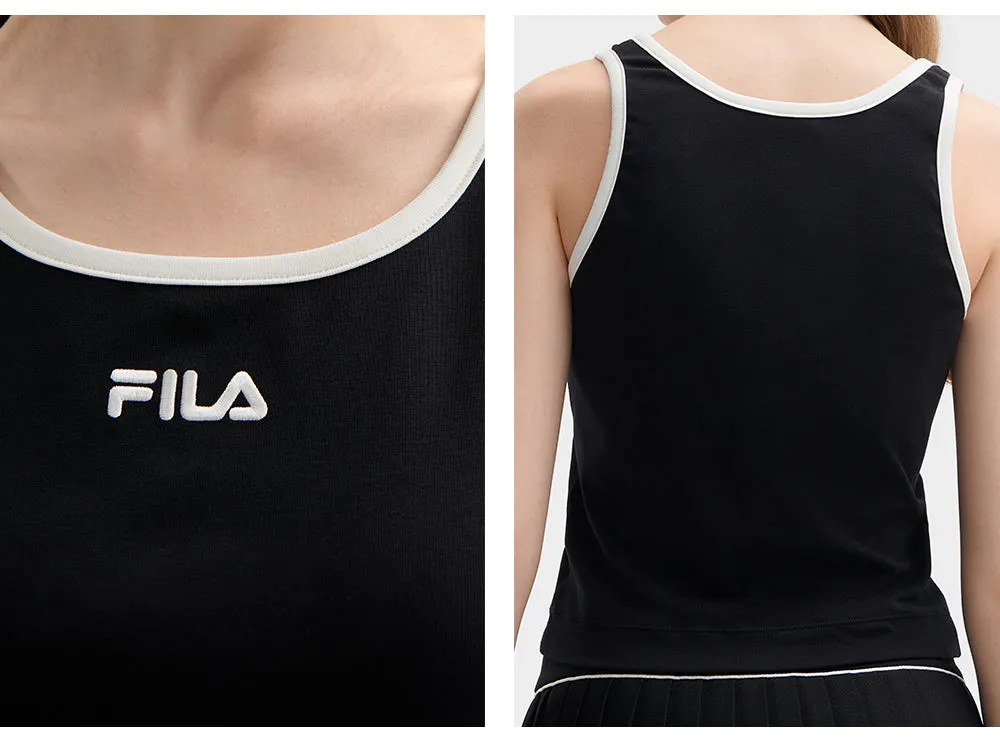 FILA CORE WHITE LINE FILA ORIGINALE Women Cotton Vest (Black / White)