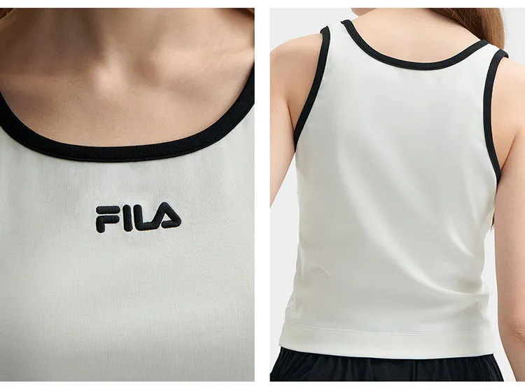 FILA CORE WHITE LINE FILA ORIGINALE Women Cotton Vest (Black / White)