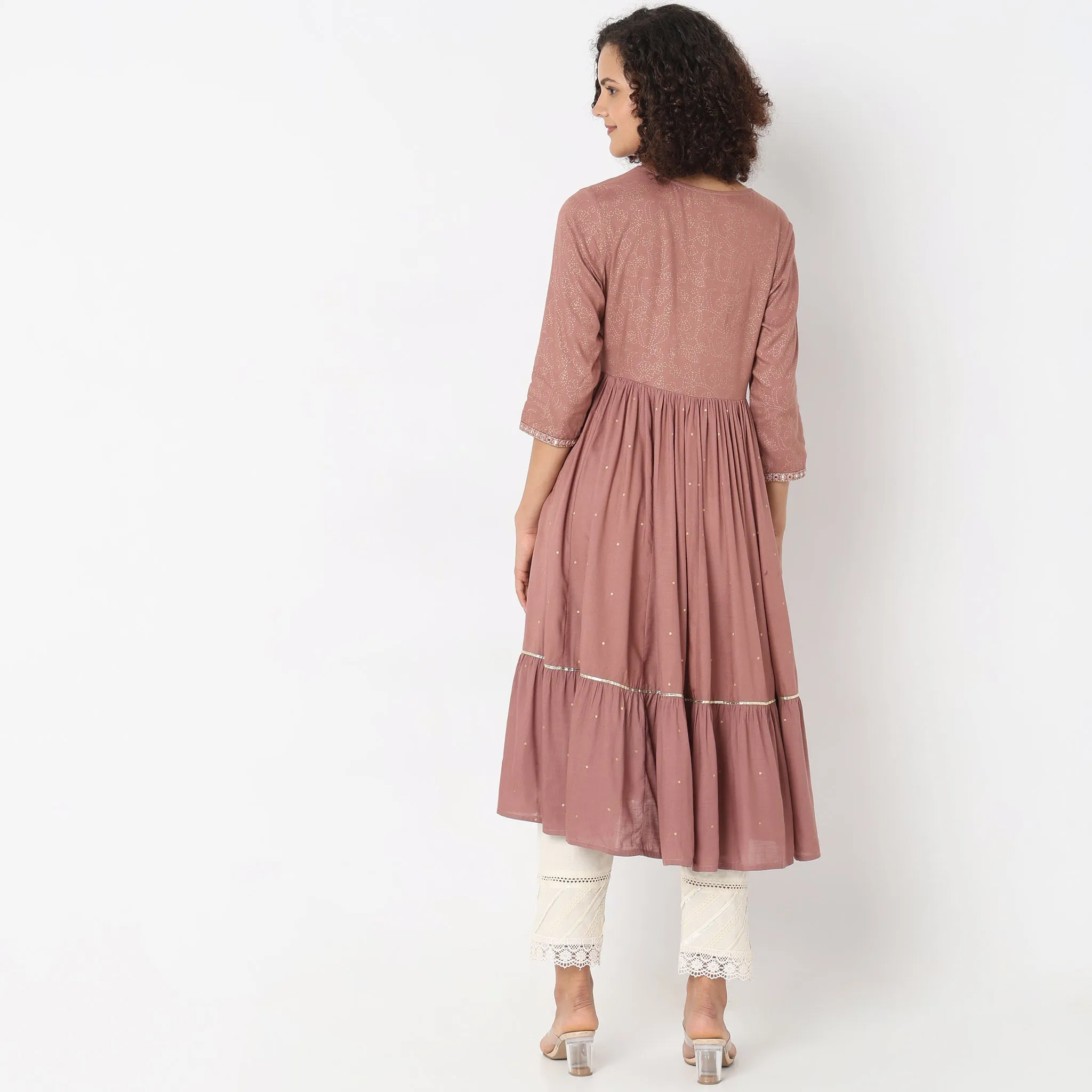 Flare Fit Embellished Kurta