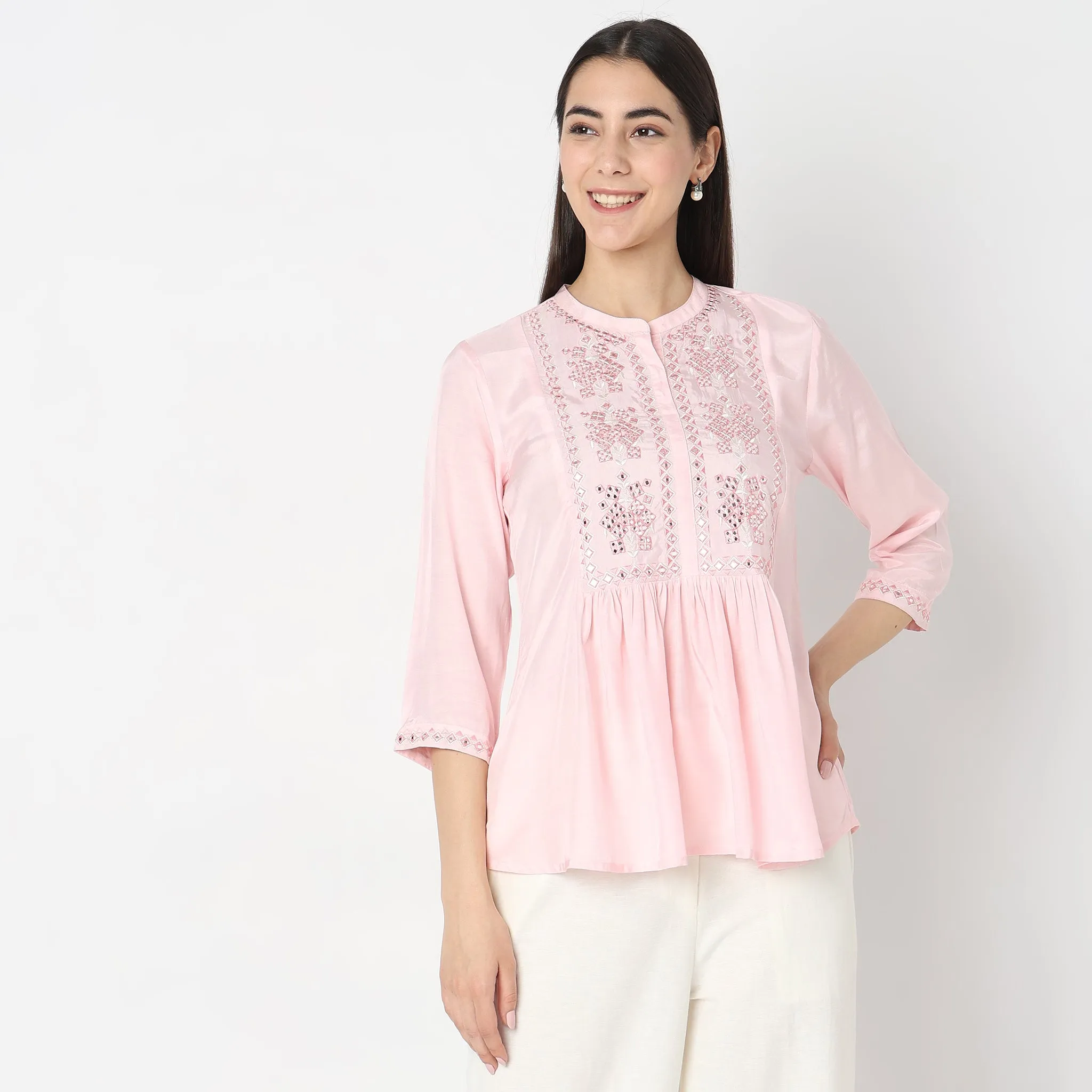 Flare Fit Embellished Top