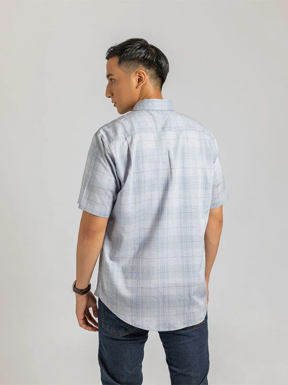 GALEN SHORT SLEEVE SHIRT BLUE SQUARE