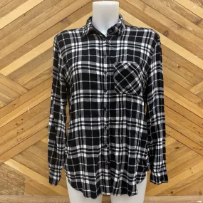 Garage - Women's Flannel Shirt: Black/White -women-SM