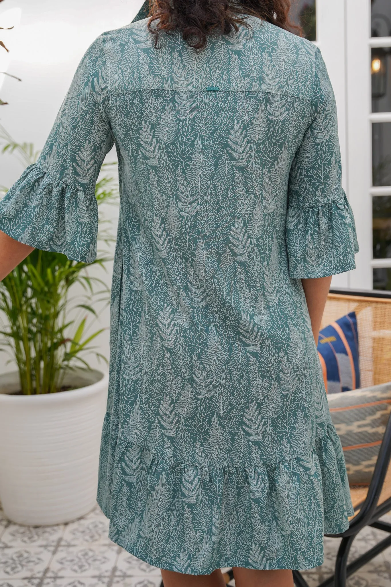 Green Fern Frill Dress