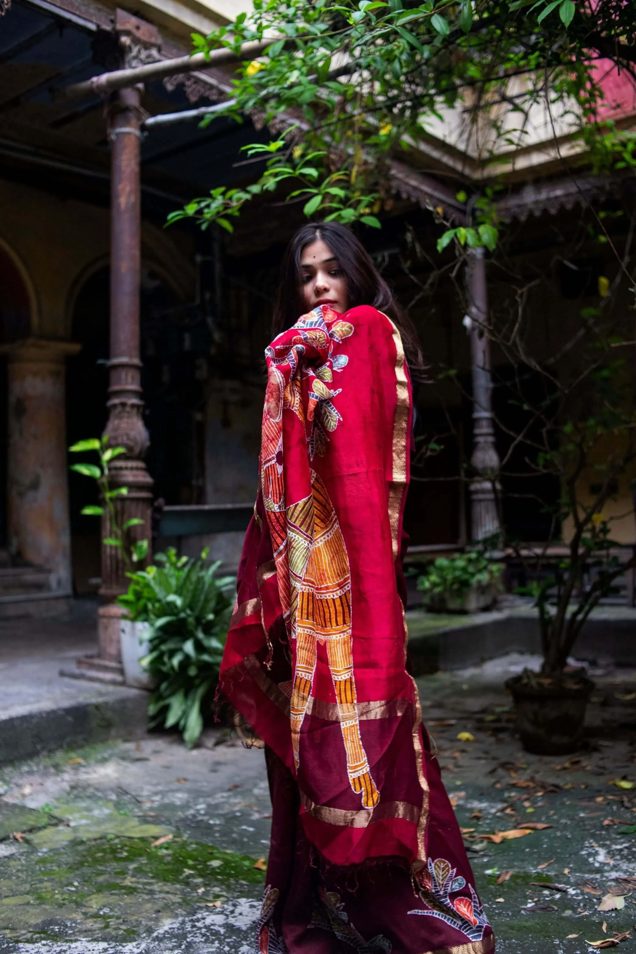 Heeranya-  Narmada Batik Maheswari saree