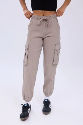 High Rise Twill Cargo Jogger