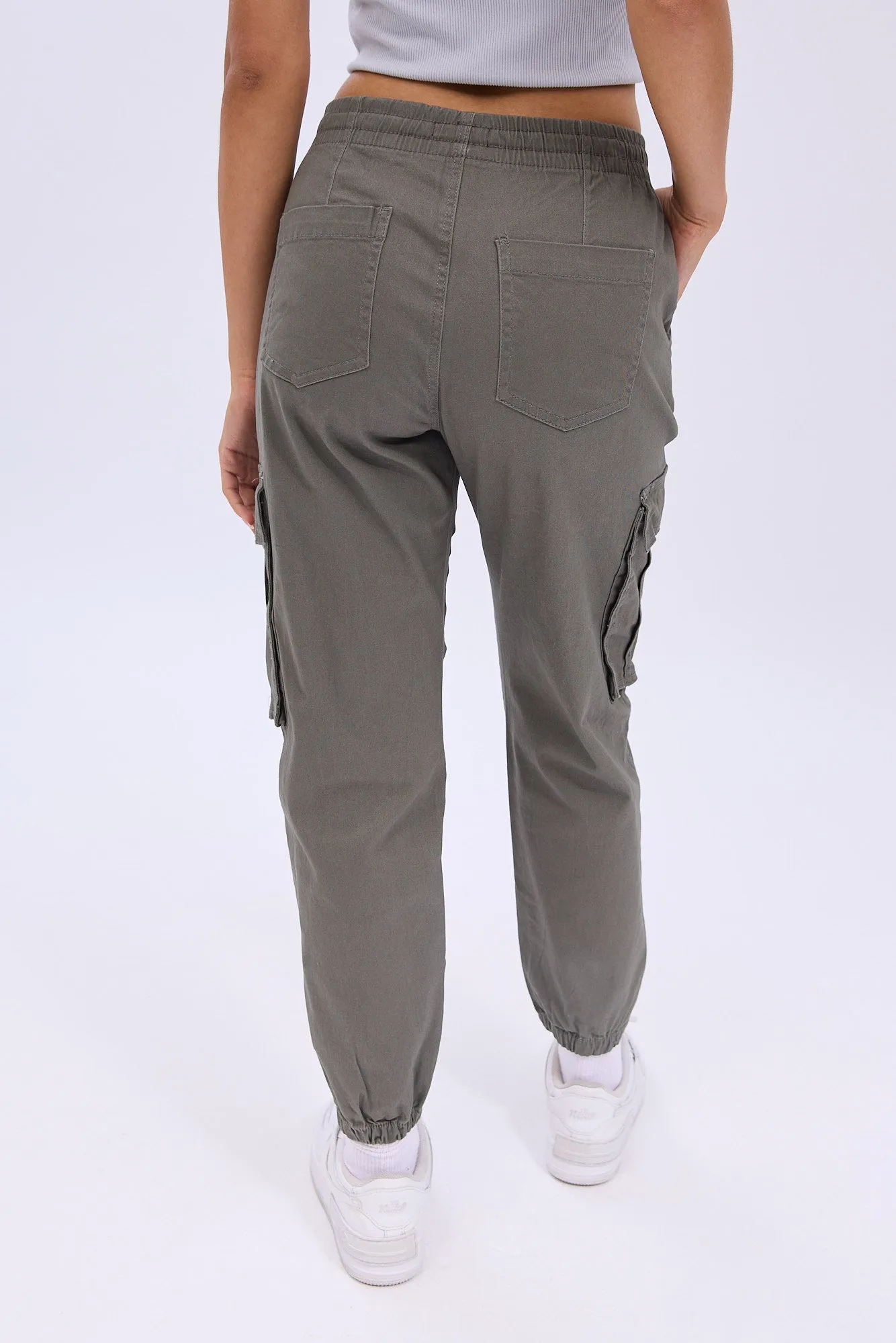 High Rise Twill Cargo Jogger