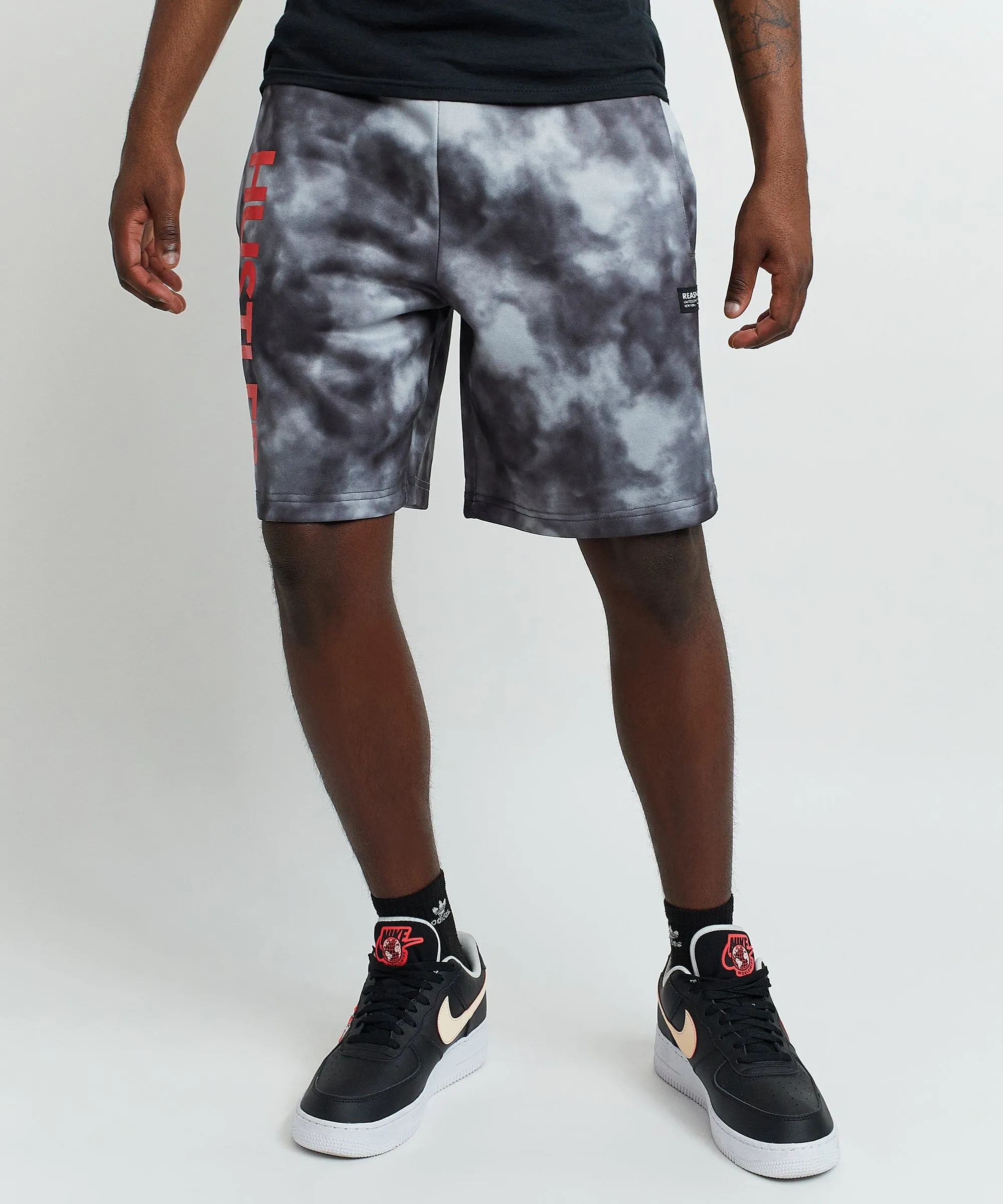 Hustler Haze Tie Dye Grey Shorts