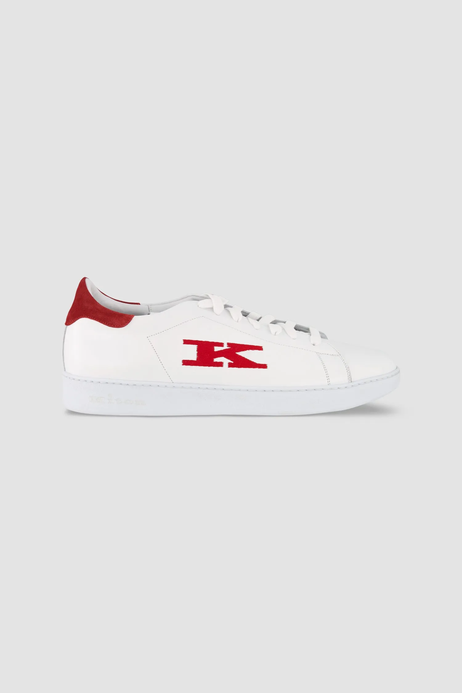 Kiton White/Red Calfskin Sneakers