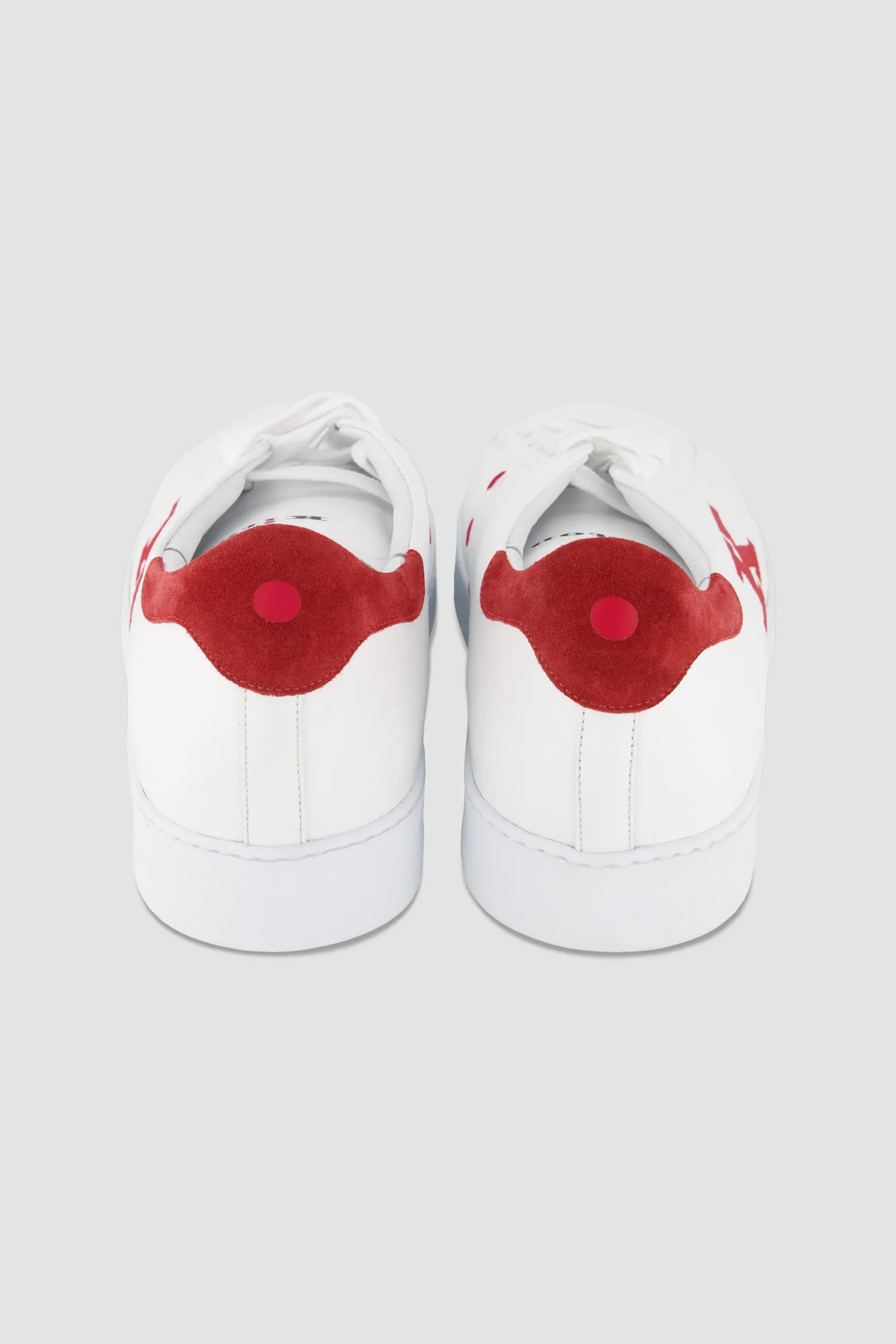 Kiton White/Red Calfskin Sneakers