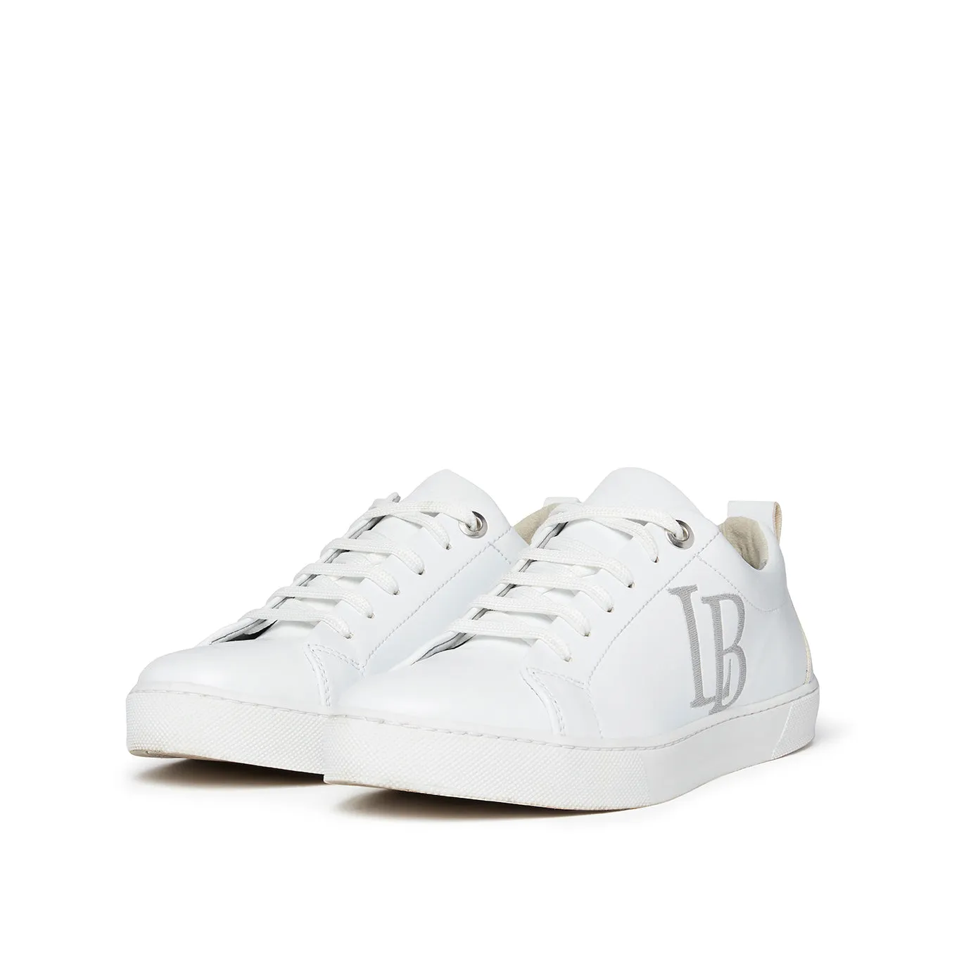 LB White Apple Leather Sneakers Women