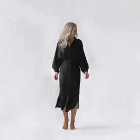 Linen Dress Nea Black by Seaside Tones