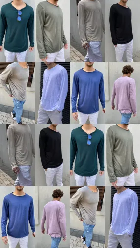 LINEN LONG SLEEVE T-SHIRT