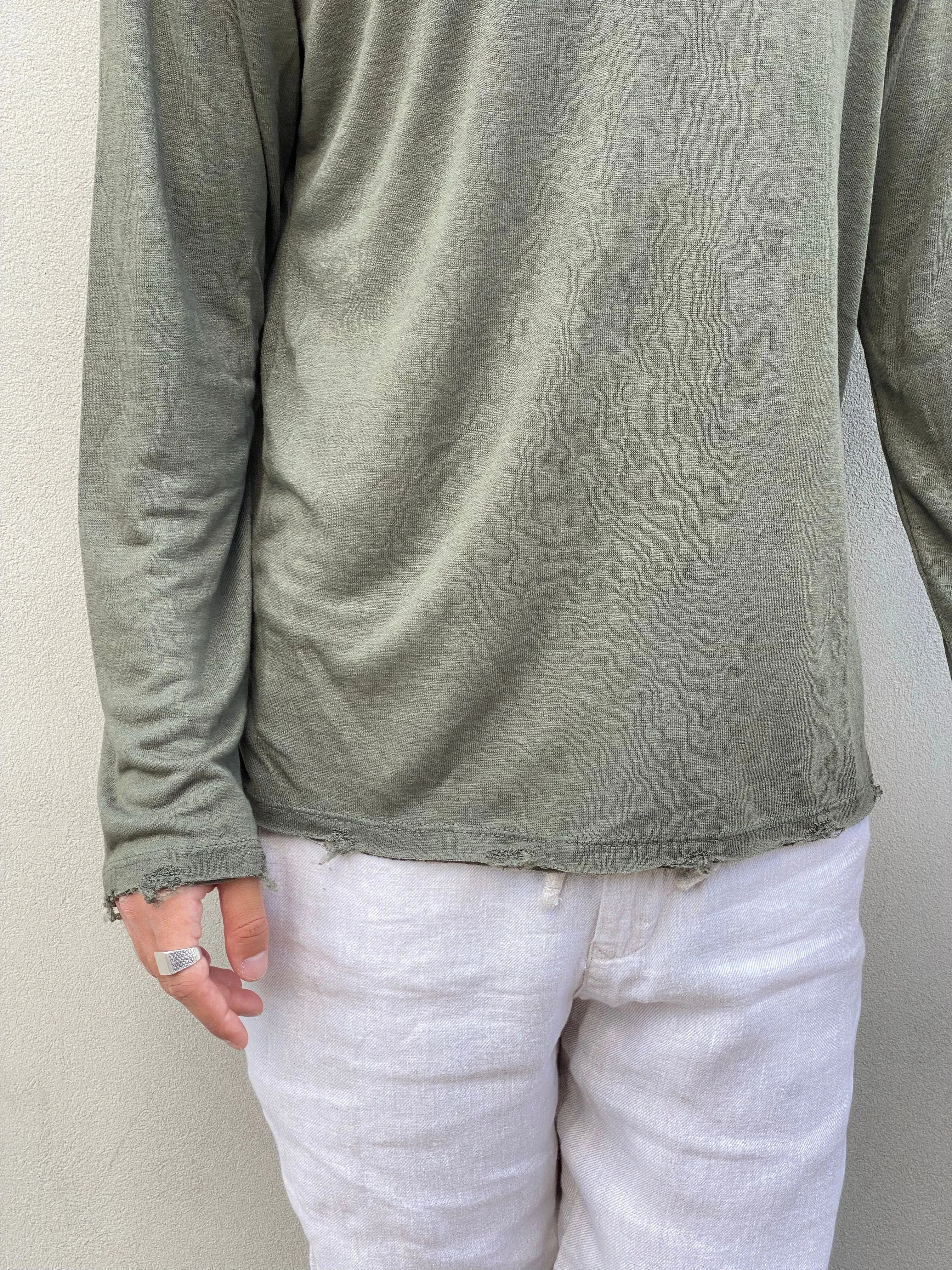 LINEN LONG SLEEVE T-SHIRT