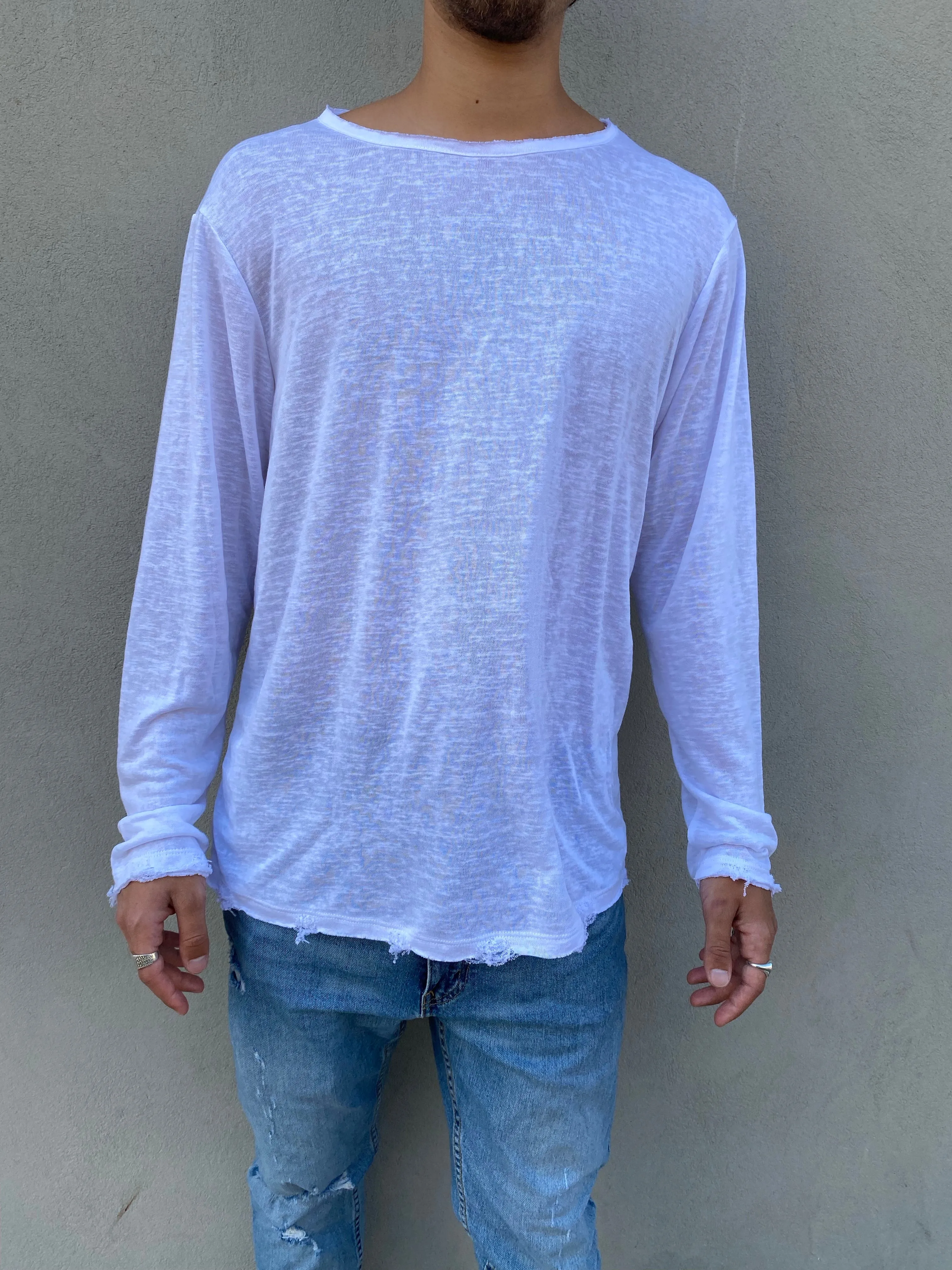 LINEN LONG SLEEVE T-SHIRT