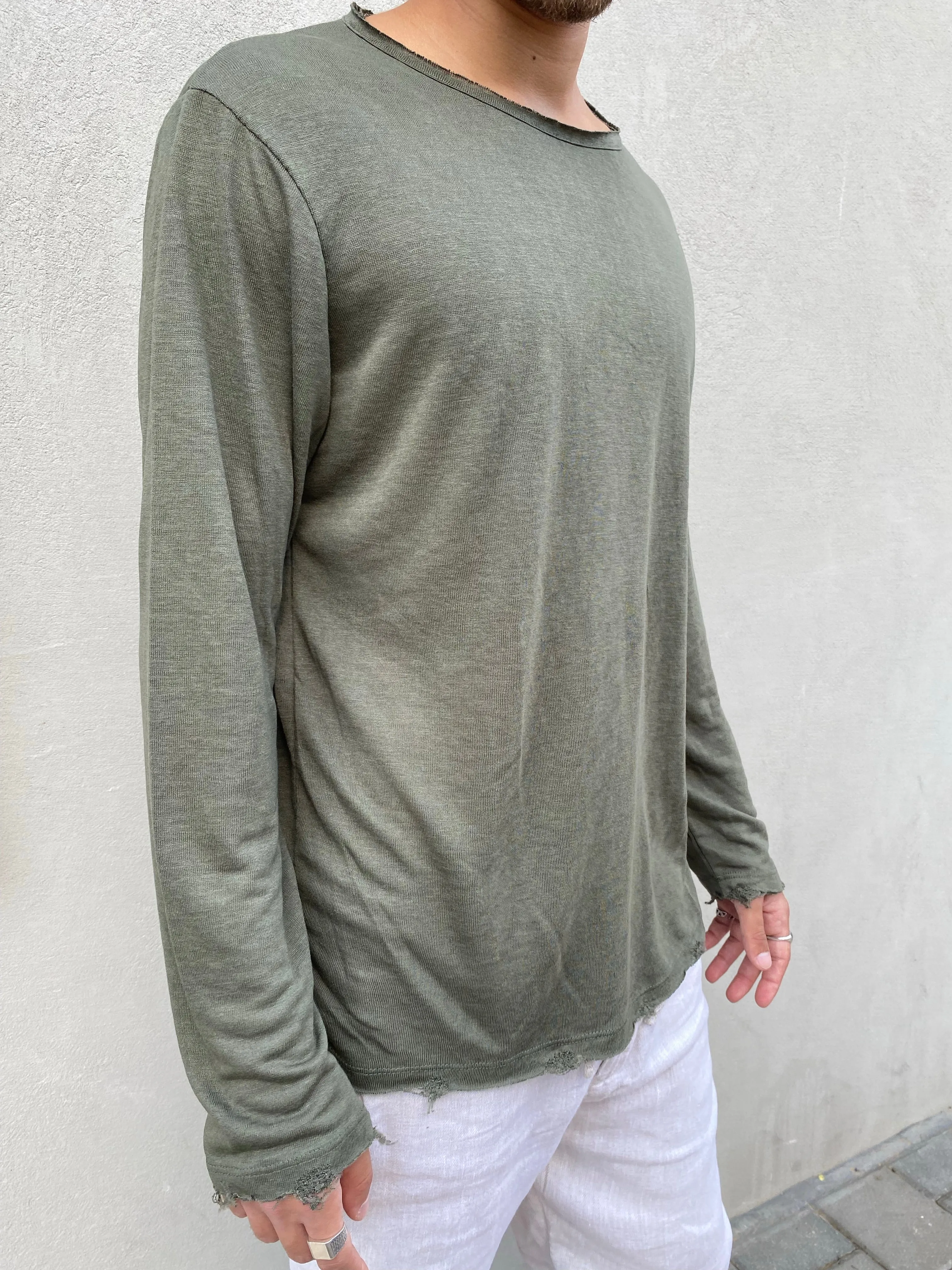 LINEN LONG SLEEVE T-SHIRT