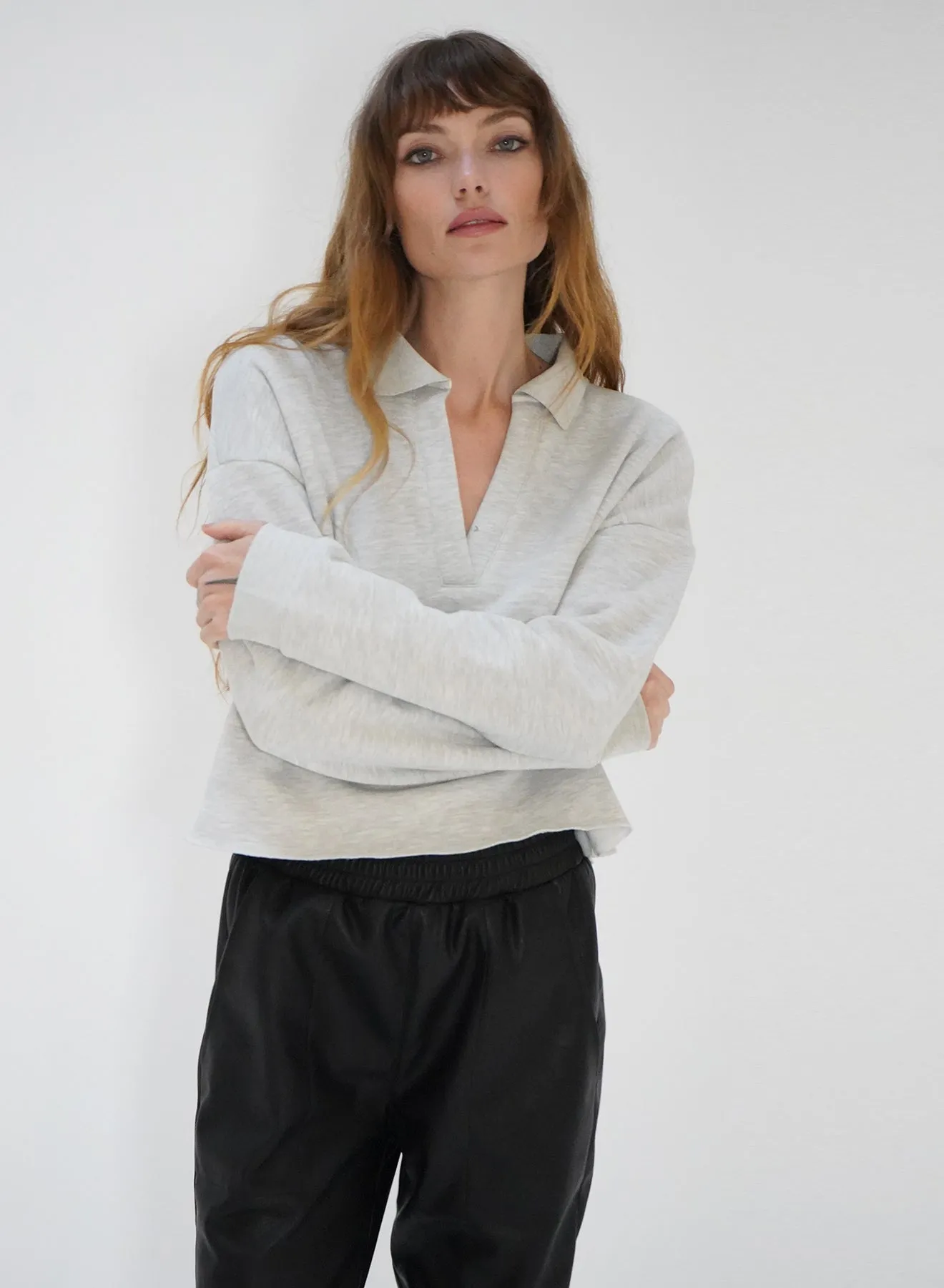 LNA Nicks Pullover Sweatshirt in Heather Grey