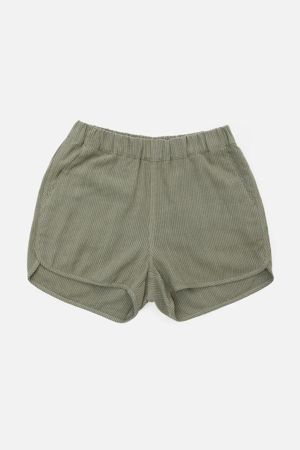 Luca Track Short / Olive Pinstripe