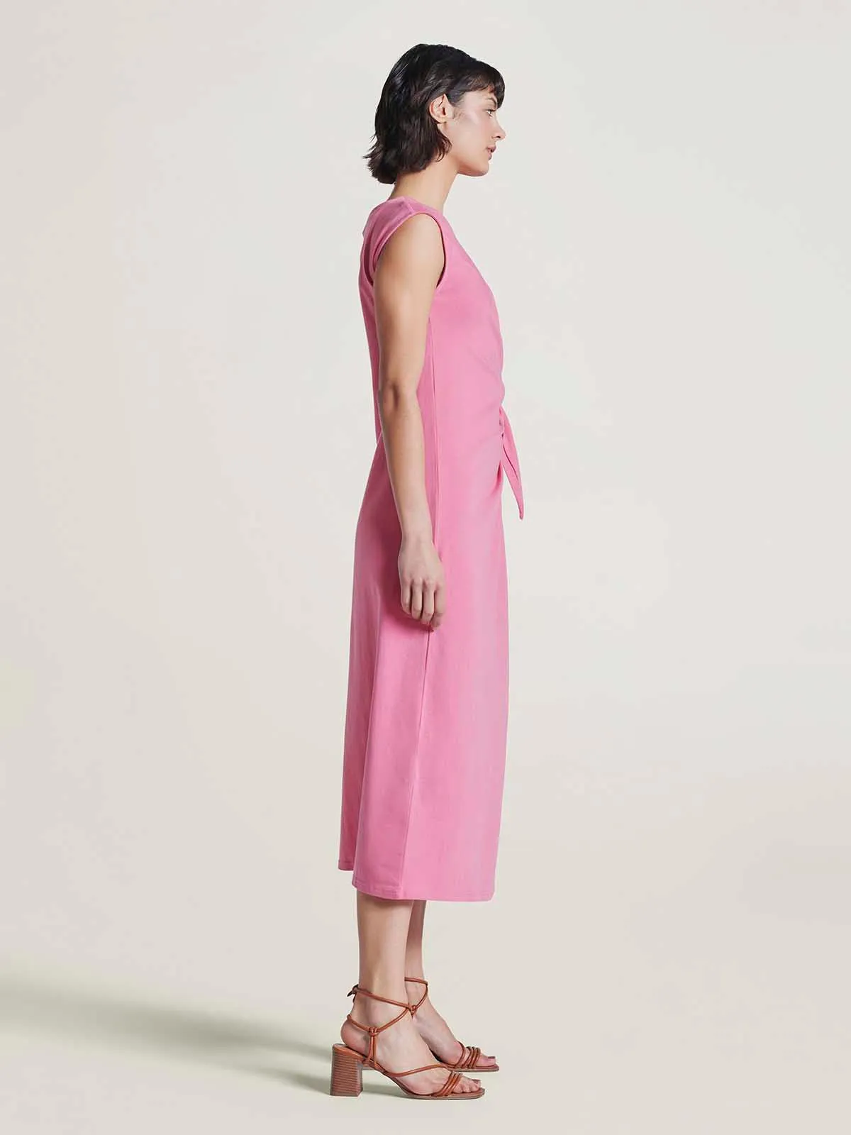 Marilla Organic Cotton Jersey Maxi Dress - Carnation Pink