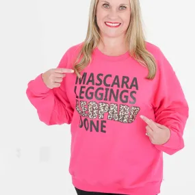 Mascara Leggings Leopard Done Sweatshirt - Bright Pink