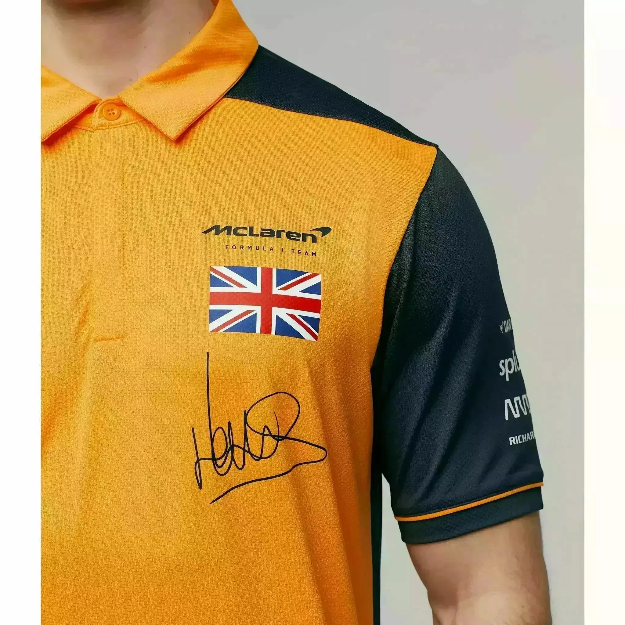 McLaren F1 Men's Lando Norris Team Drivers Polo Shirt - Papaya/Phantom