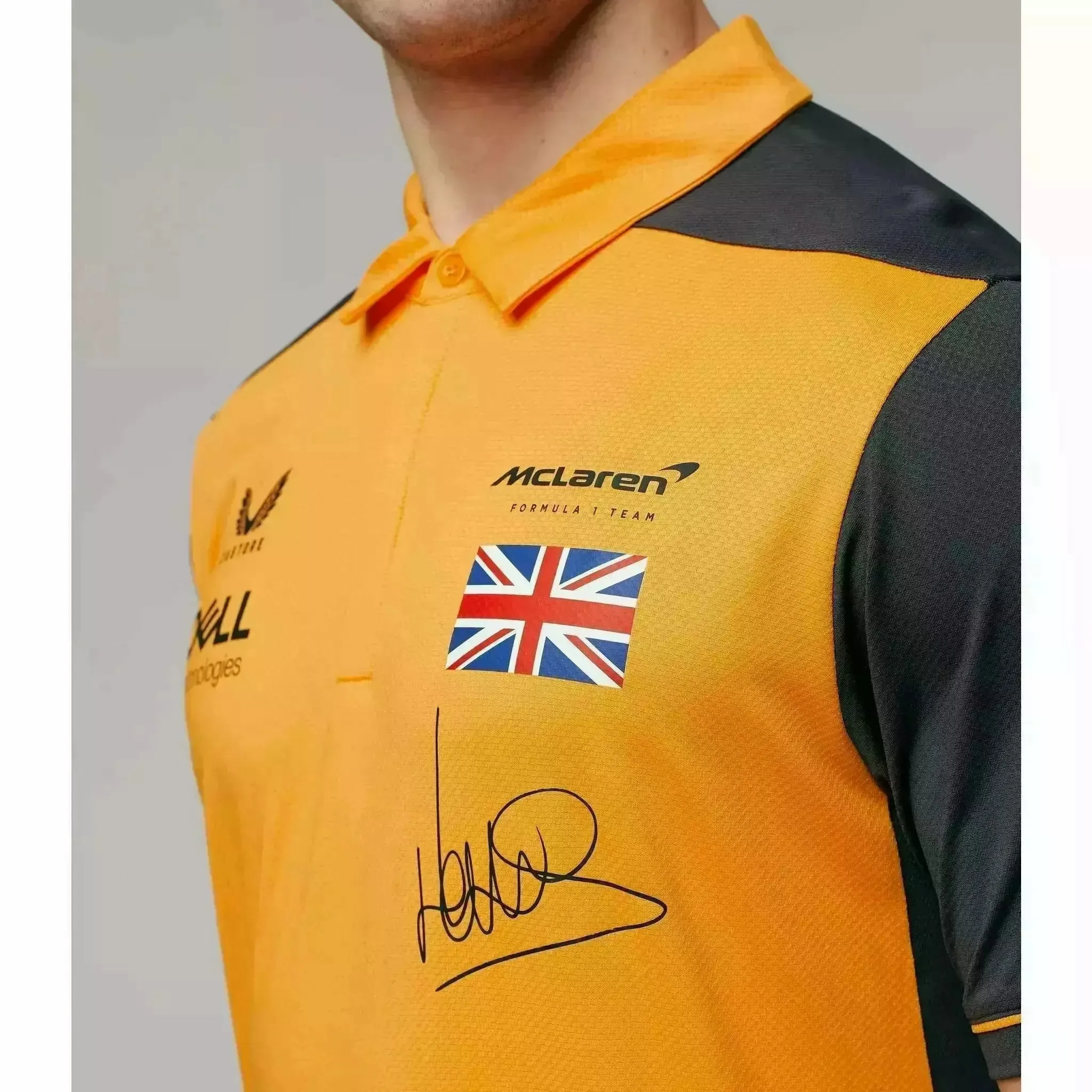 McLaren F1 Men's Lando Norris Team Drivers Polo Shirt - Papaya/Phantom