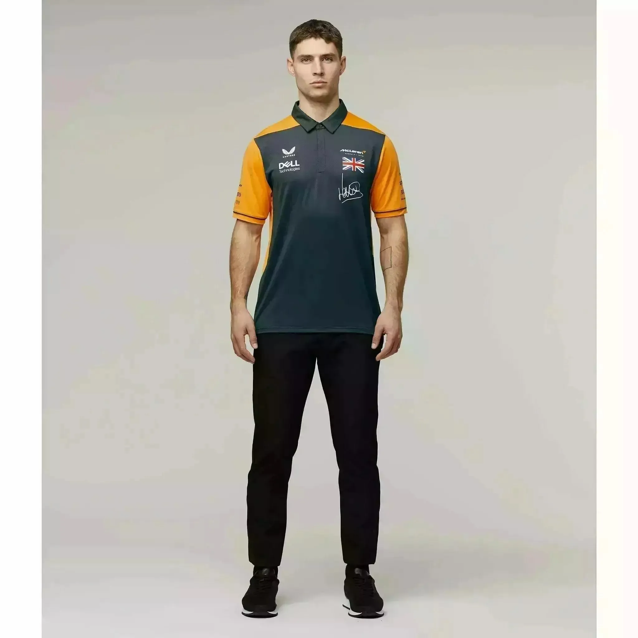 McLaren F1 Men's Lando Norris Team Drivers Polo Shirt - Papaya/Phantom