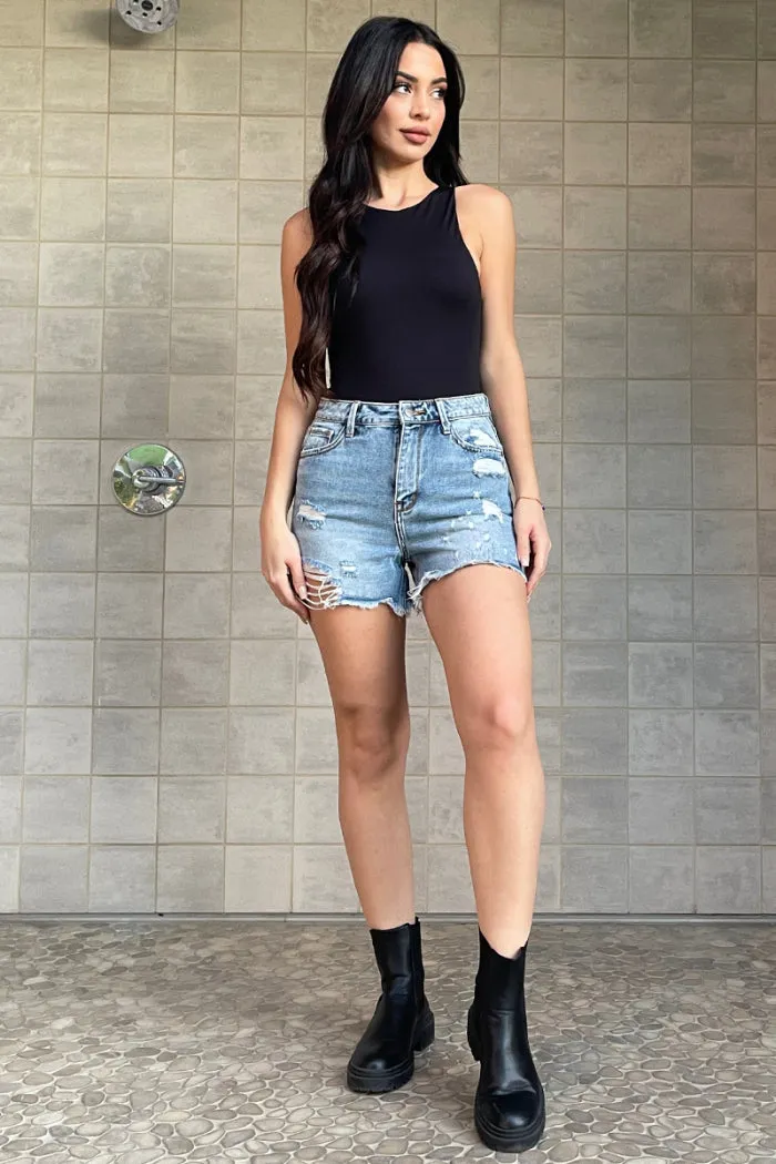 Medium Wash Denim Shorts