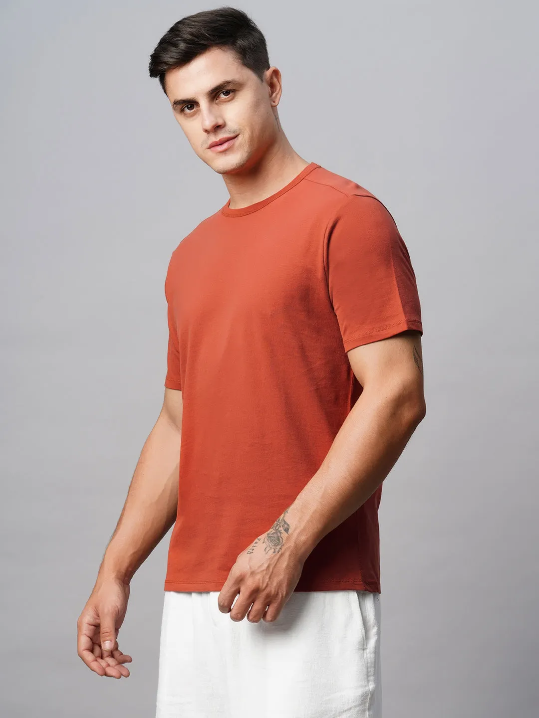 Men's Cotton Brick Regular Fit Tshirt