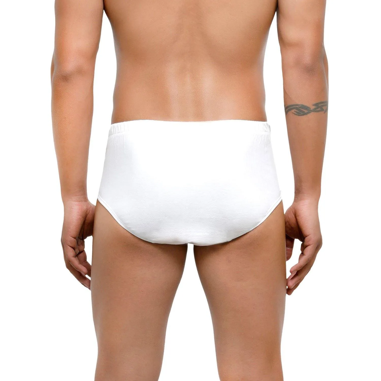 Men's Low-Rise Classic Cotton Briefs in White Combo - Pack Of 2