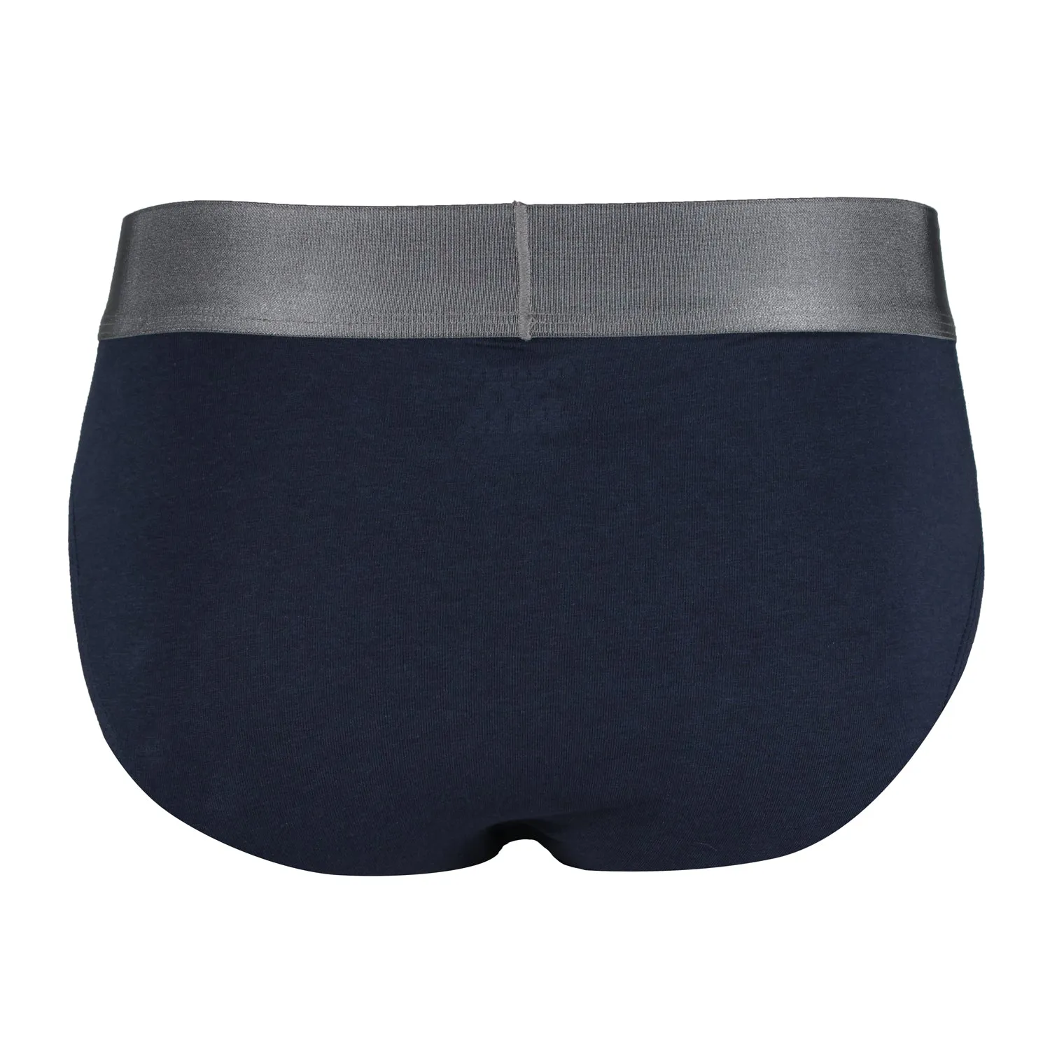 Men's Low-Rise Premia Cotton Briefs With Elasticated Band - Navy