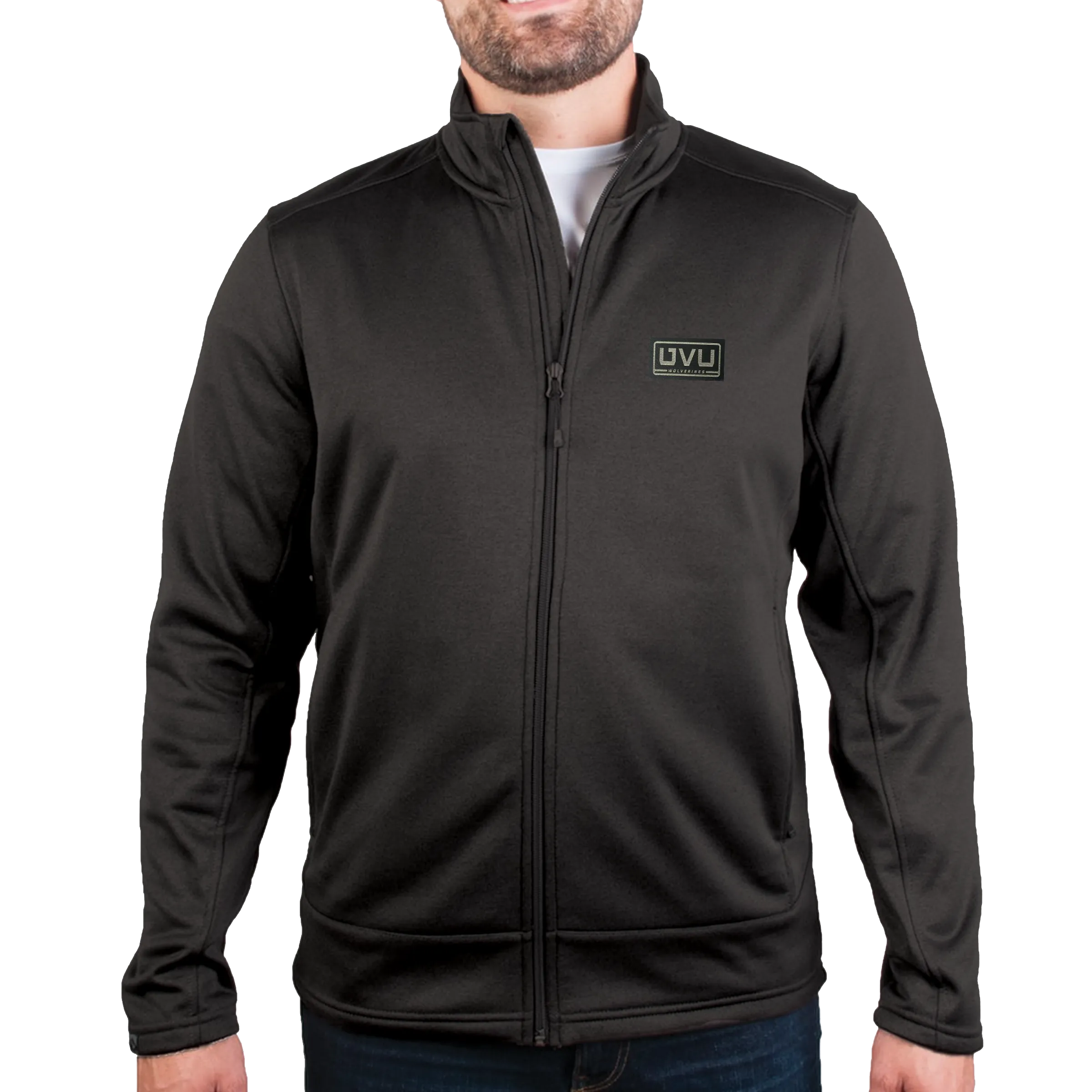 MEN’S STORM CREEK HEATHER PERFORMANCE FLEECE JACKET- Pleather Mono Patch