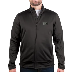 MEN’S STORM CREEK HEATHER PERFORMANCE FLEECE JACKET- Pleather Mono Patch