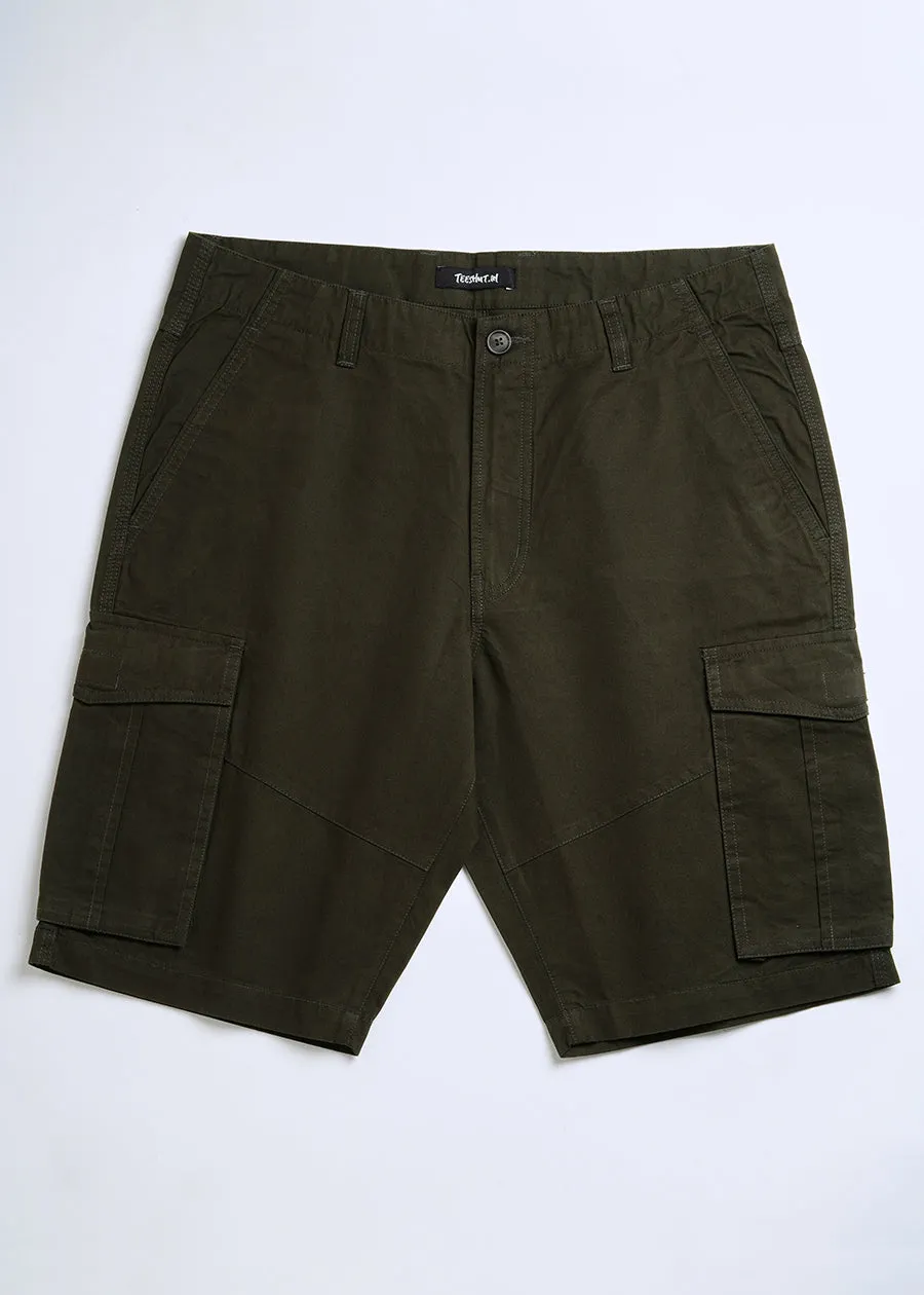 Mens Twill Shorts - Olive Green