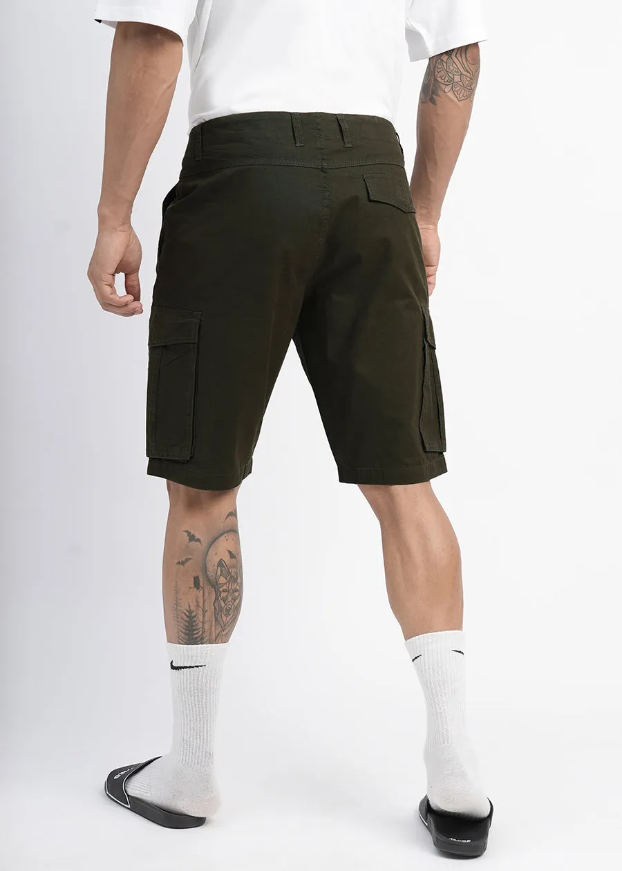 Mens Twill Shorts - Olive Green