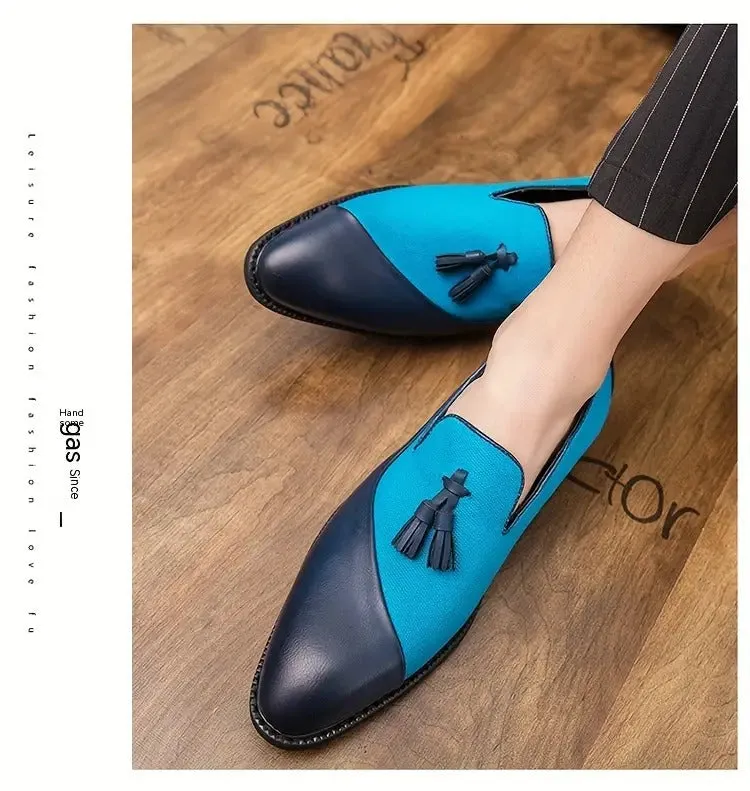 Men's Vintage Slip On Tassel Loafer Shoes Comfy Non Slip Rubber Sole Casual Dress Shoes | 1109-58