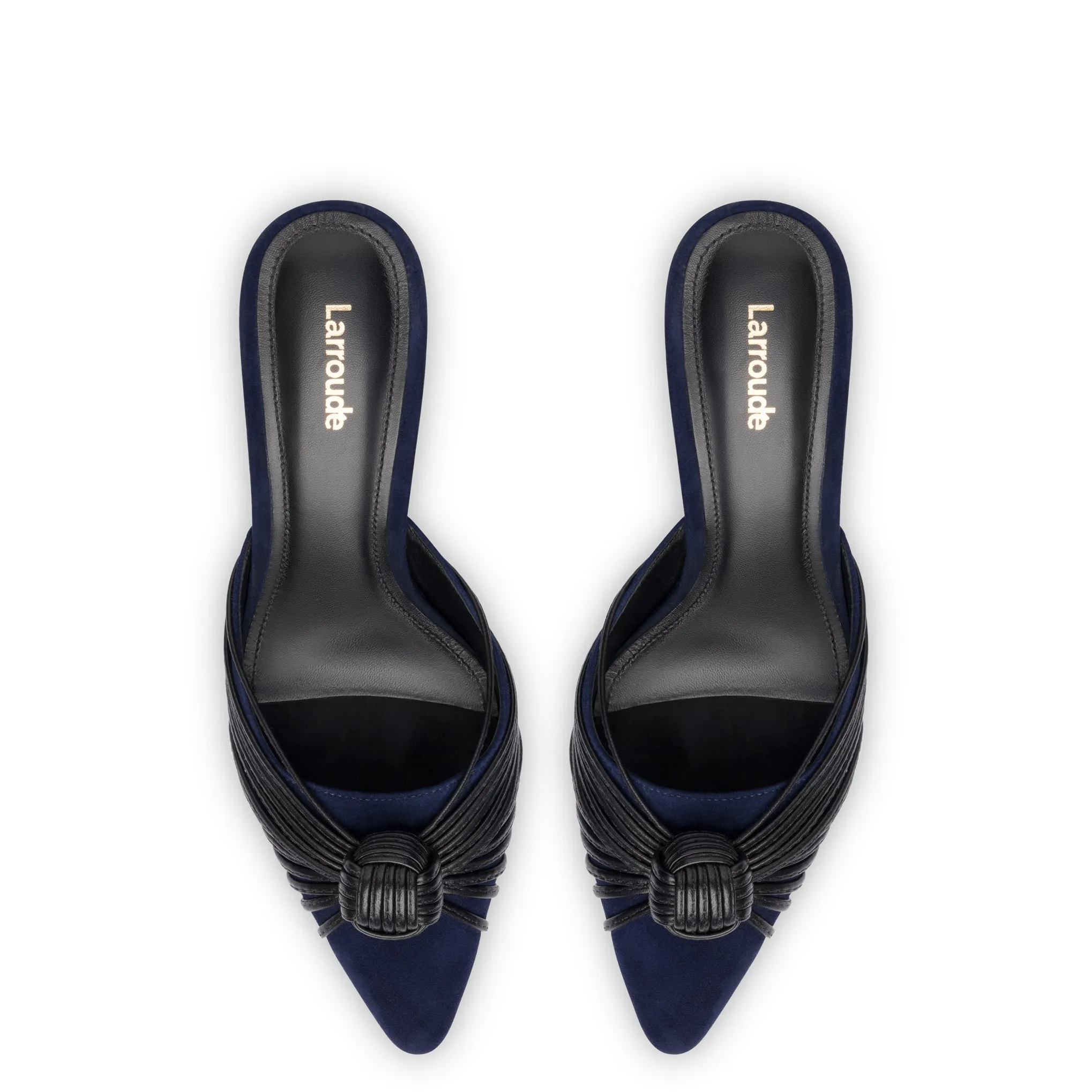 Mini Valerie Pump In Navy Suede and Black Leather