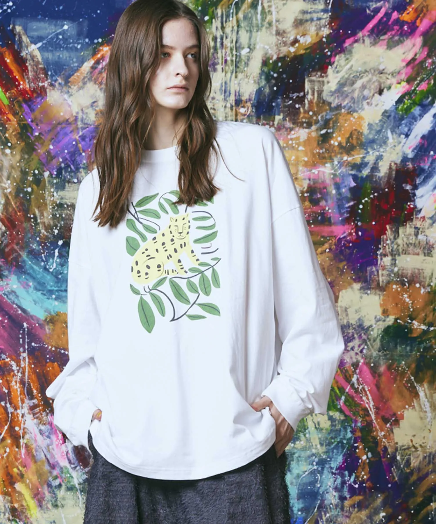 Multi Graphic Prime-Over Crew Neck Pullover