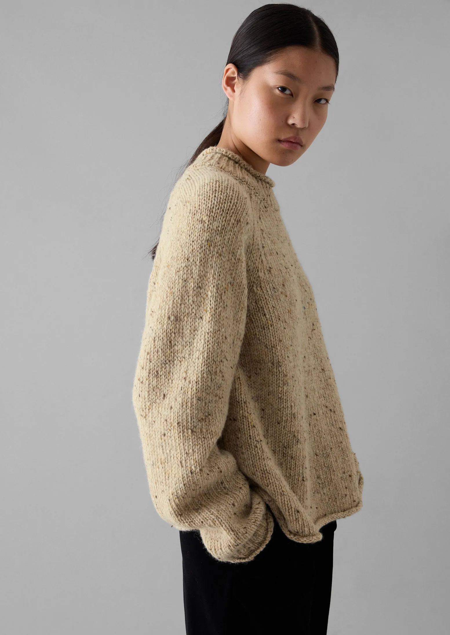 Orla Donegal Wool Sweater | Oatmeal