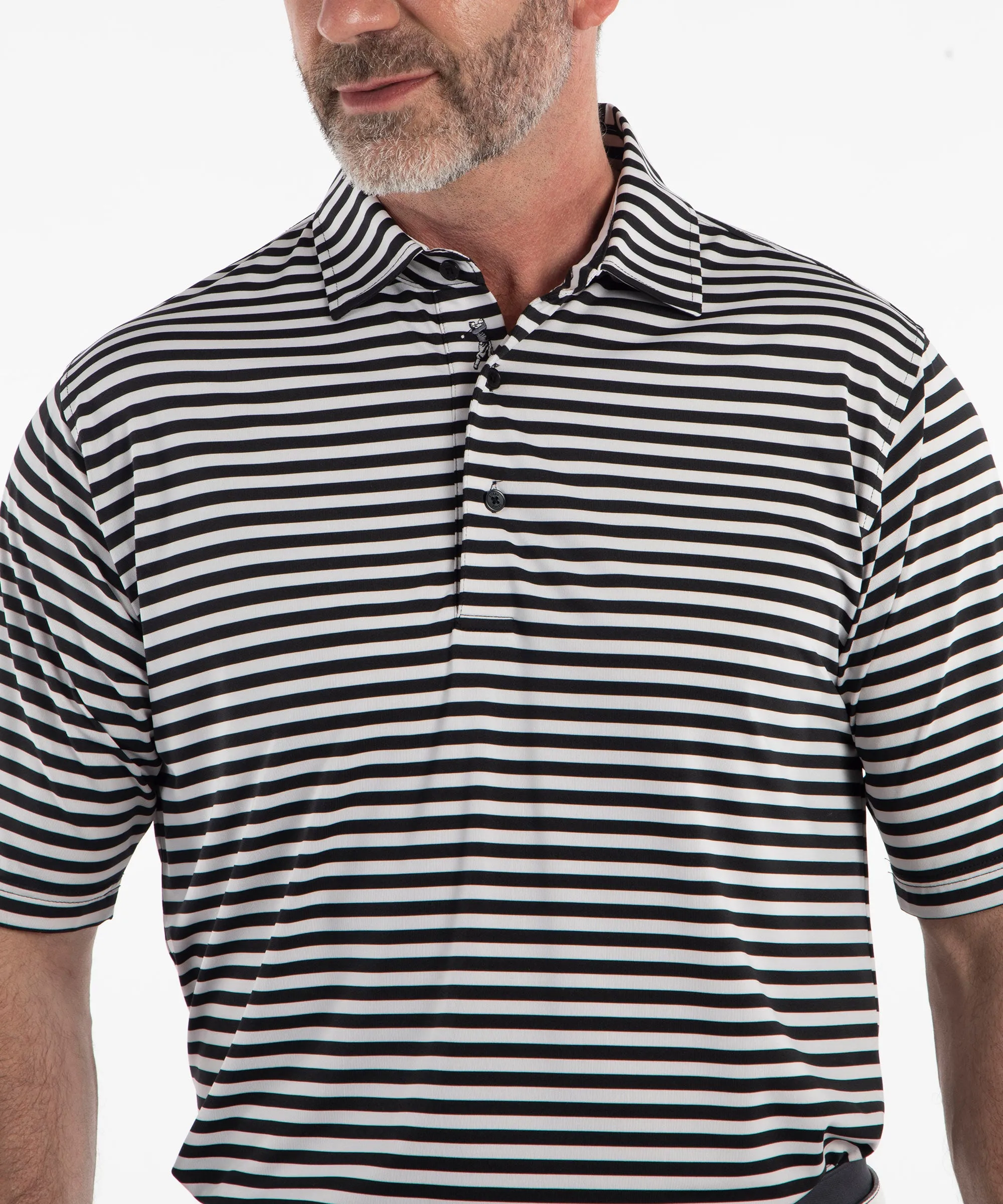 Performance Feed Stripe Short Sleeve Polo Shirt