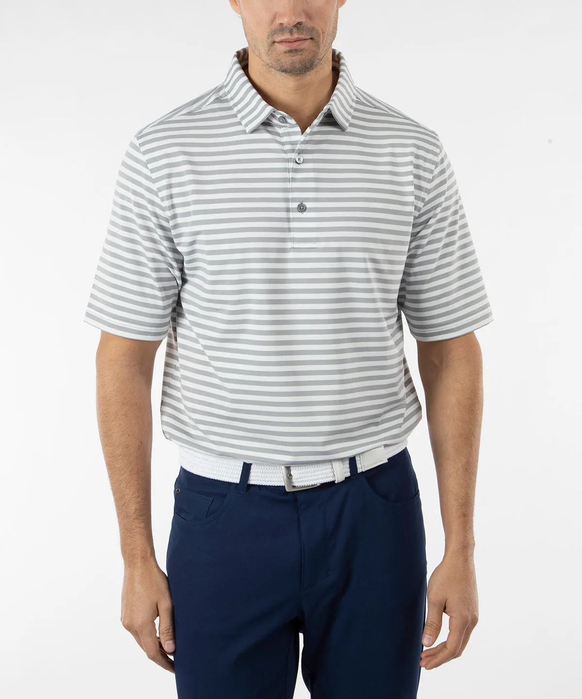 Performance Feed Stripe Short Sleeve Polo Shirt