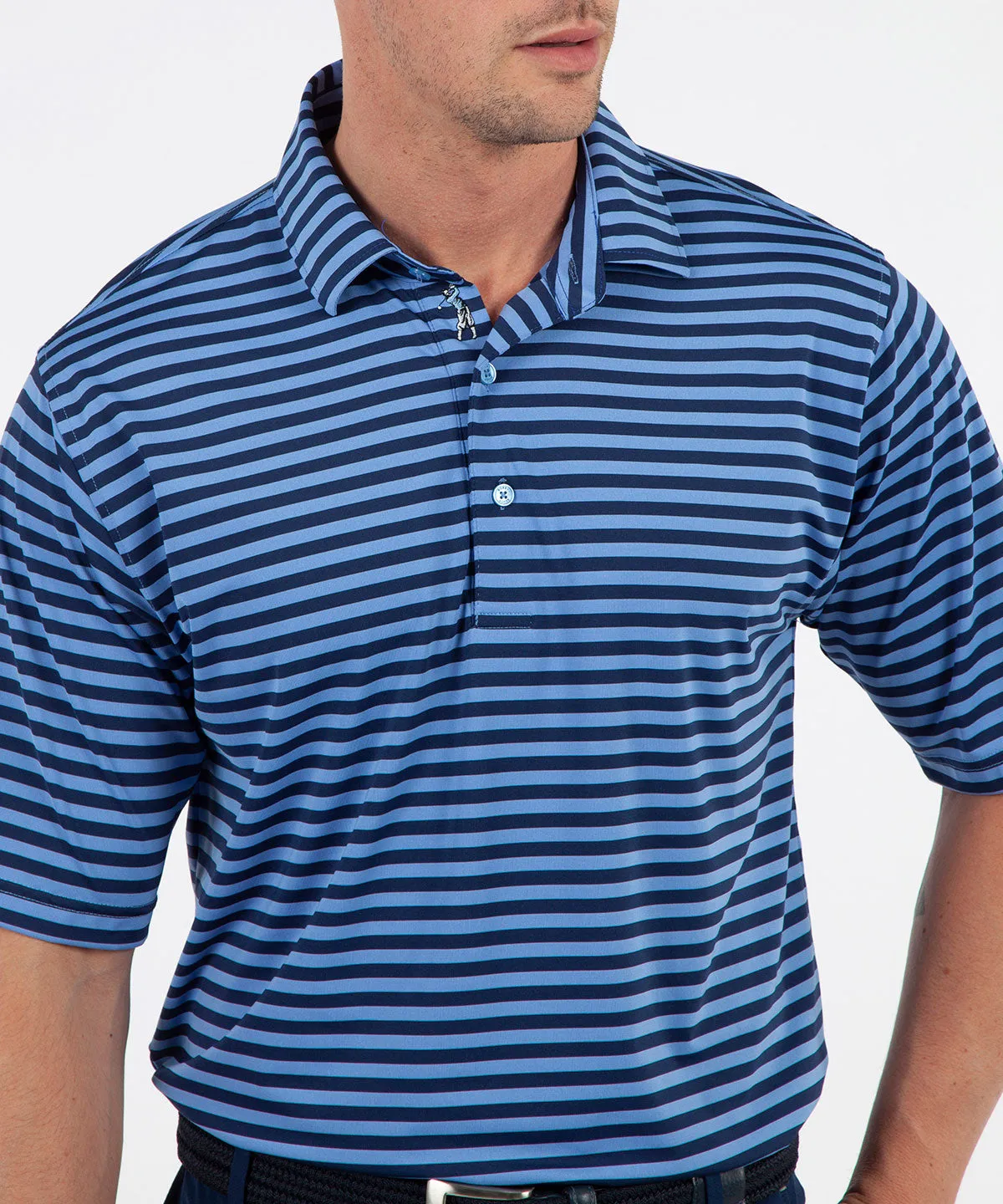 Performance Feed Stripe Short Sleeve Polo Shirt