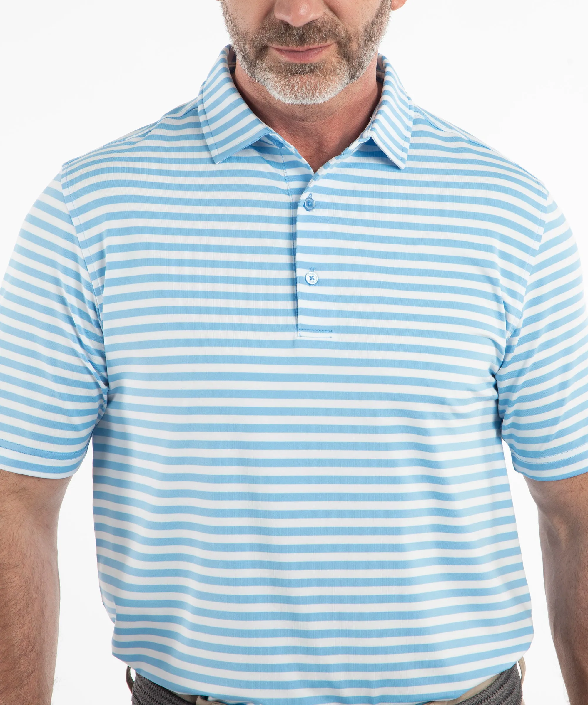 Performance Feed Stripe Short Sleeve Polo Shirt