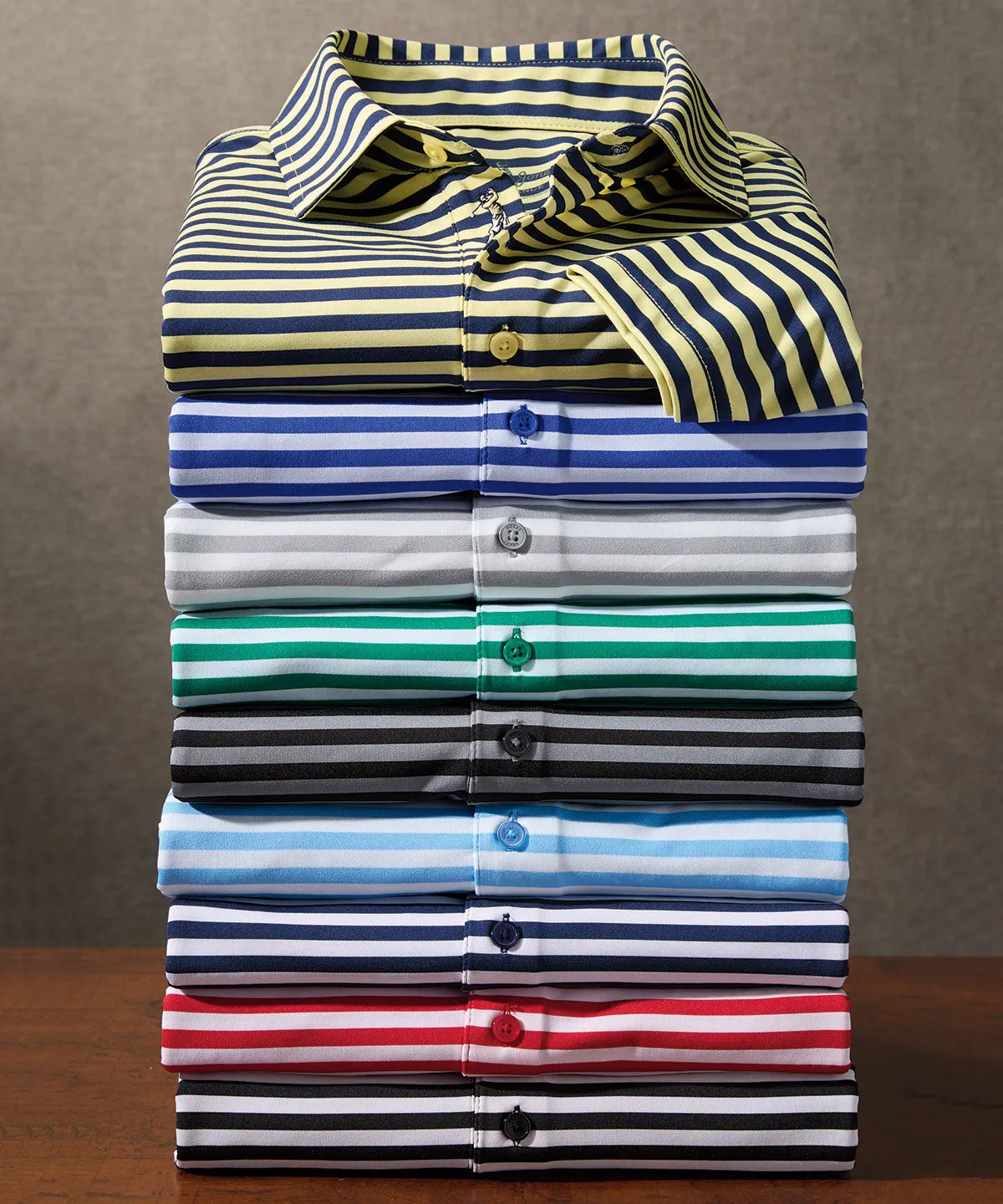 Performance Feed Stripe Short Sleeve Polo Shirt